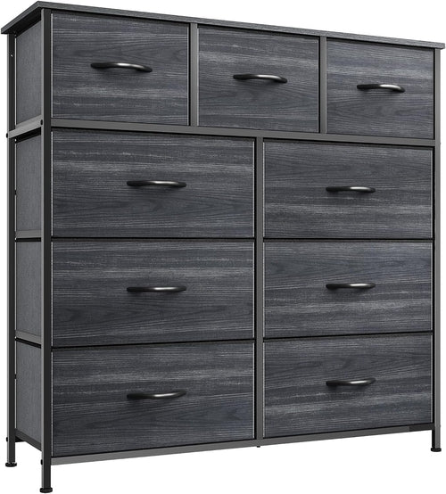 Dresser for Bedroom with 9 Drawers - Fabric Storage Tower, Tall Chest